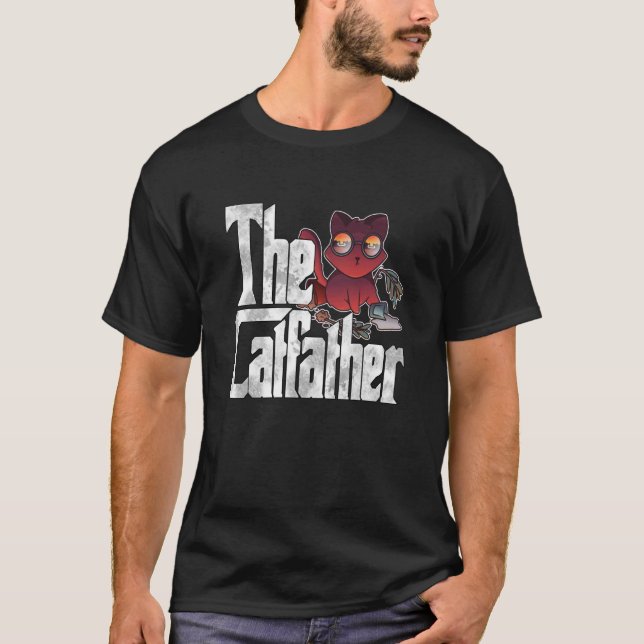 Cat Dad The Catfather Crazy Chaos Cat Father Kitty T Shirt (Framsida)