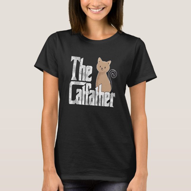 Cat Dad The Catfather Crazy Cute Cat Father Kitty  T Shirt (Framsida)