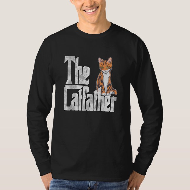 Cat Dad The Catfather Crazy Cute Cat Father Kitty  T Shirt (Framsida)