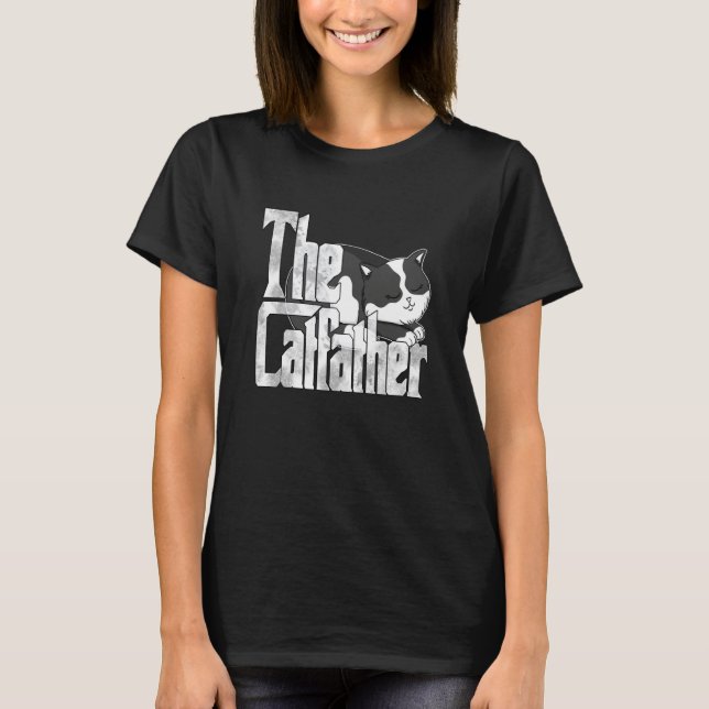 Cat Dad The Catfather Crazy Cute Cat Father Kitty  T Shirt (Framsida)