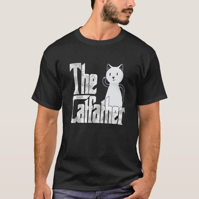 Cat Dad The Catfather Crazy Cute Cat Father Kitty  T Shirt (Framsida)