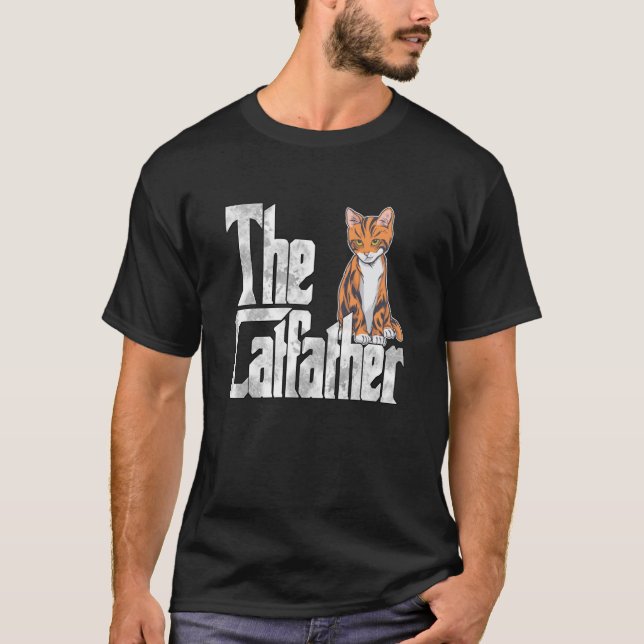 Cat Dad The Catfather Crazy Cute Cat Father Kitty  T Shirt (Framsida)