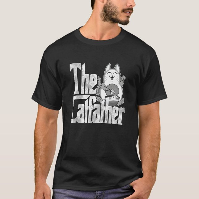 Cat Dad The Catfather Crazy Food Cat Father Kitty  T Shirt (Framsida)