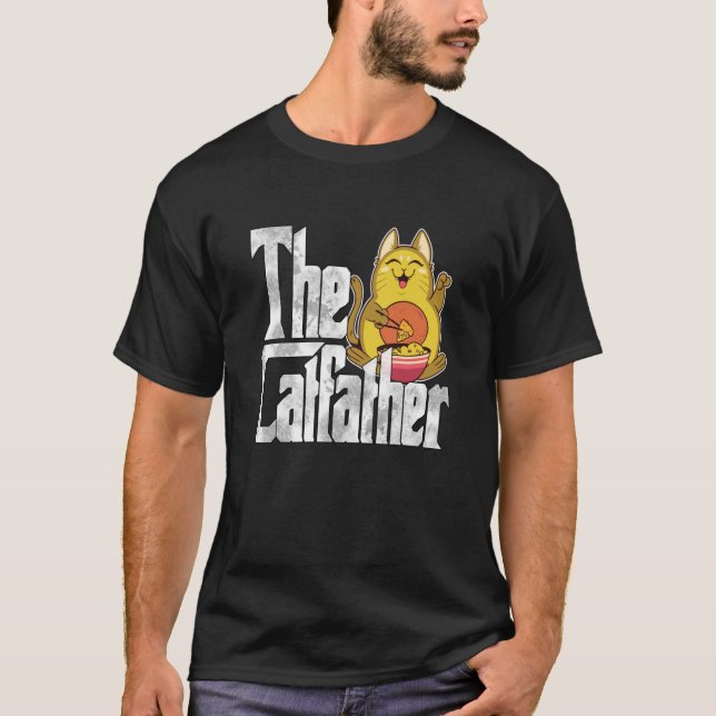 Cat Dad The Catfather Crazy Food Cat Father Kitty  T Shirt (Framsida)