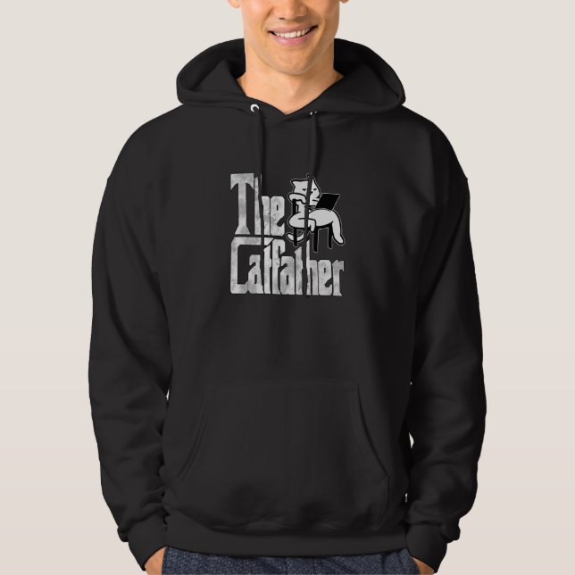 Cat Dad The Catfather Crazy Lazy Cat Father Kitty  Hoodie (Framsida)