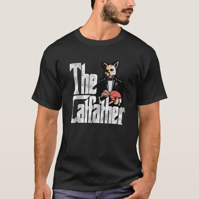 Cat Dad The Catfather Crazy Mafia Cat Father Kitty T Shirt (Framsida)