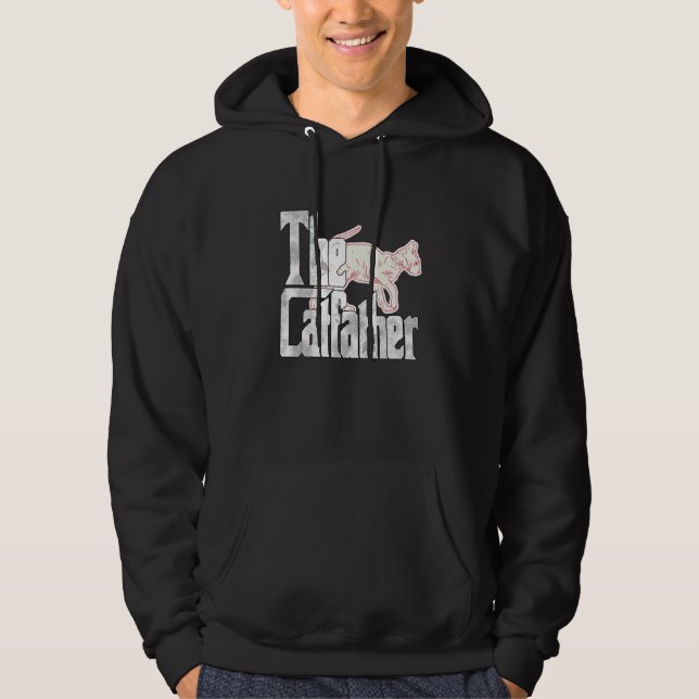 Cat Dad The Catfather Crazy Sphynx Cat Father Kitt Hoodie (Framsida)