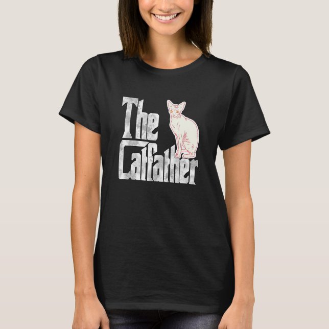 Cat Dad The Catfather Cute Sphynx Cat Father Kitty T Shirt (Framsida)