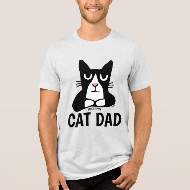 CAT DAD TUXEDO CAT PANDA KITTY T-Shirt (Framsida)