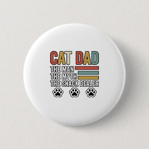 Cat Dad Vintage Rolig Design för Snacksäljarskjort Knapp