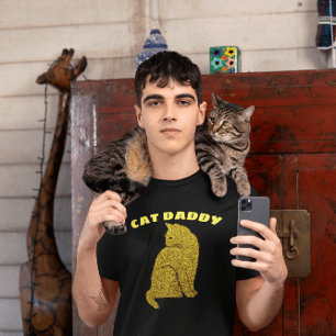 CAT DADDY CAT PAPPA GLITTER T-SHIRTS