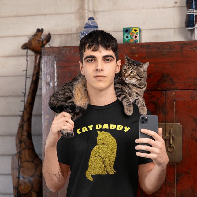 CAT DADDY CAT PAPPA GLITTER T-SHIRTS (Skapare uppladdad)