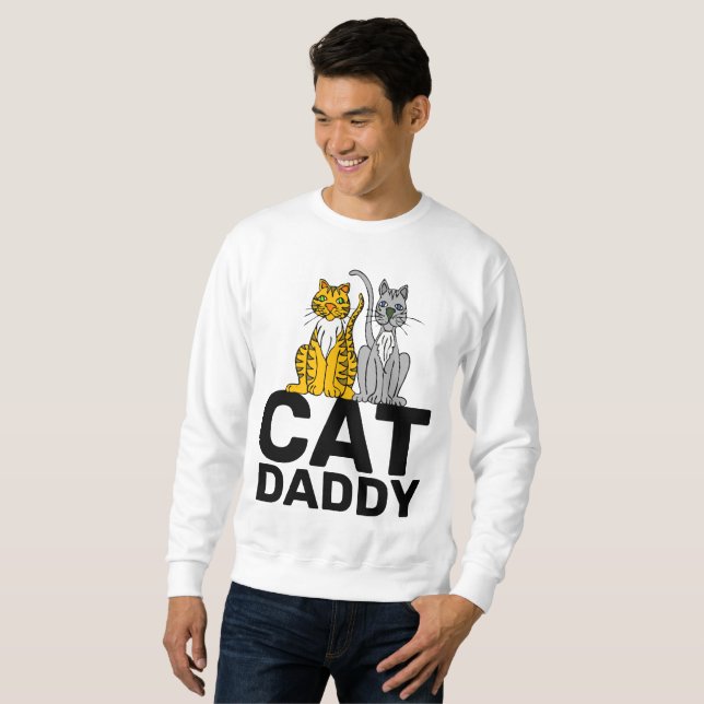 CAT DADDY, CAT PAPPA, MANAR SHIRTS GUYS TEES LÅNG ÄRMAD TRÖJA (Hel framsida)