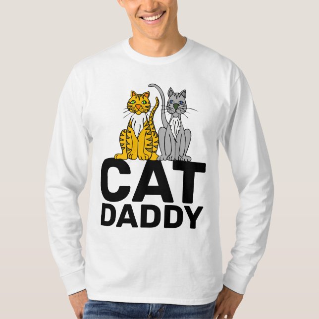 CAT DADDY, CAT PAPPA, MANAR SHIRTS GUYS TEES T SHIRT (Framsida)