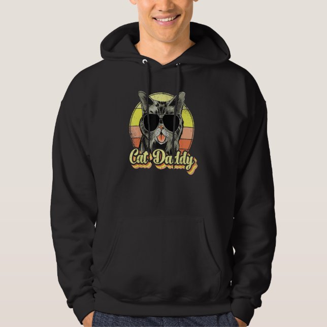 Cat Daddy, Funny Cat     For Men, Best Cat Dad Eve Hoodie (Framsida)