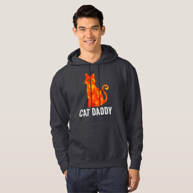 CAT DADDY GINGER CAT HOODIE HOODIE MANAR (Hel framsida)