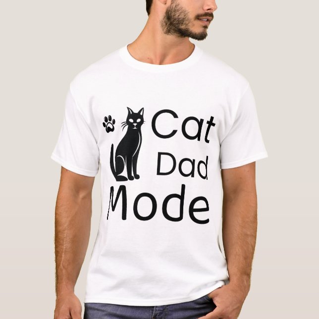 Cat Daddy Mode Tröja, Rolig Cat Dad Present, Cool  T Shirt (Framsida)