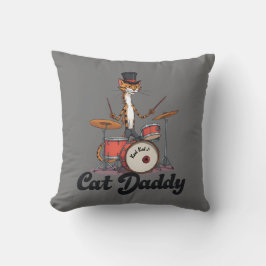 Cat Daddy Musician Jazz Music Drummer | Cats Dad Kudde