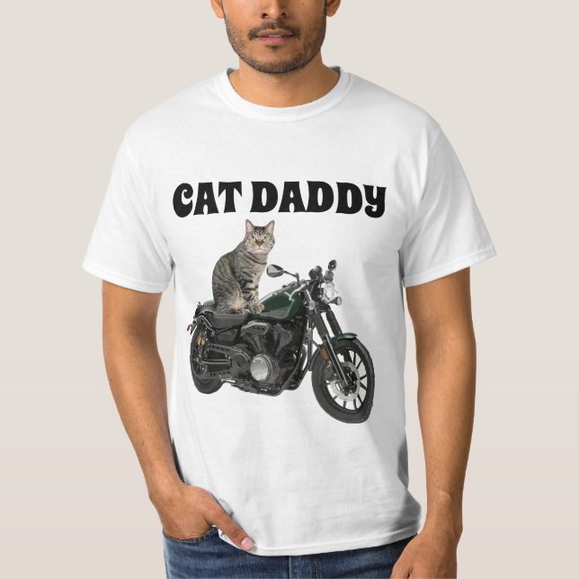 CAT DADDY PAPPA BIKER MANAR T-SHIRTS (Framsida)