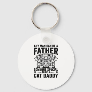 Cat Daddy Pappa Citat Vintage Gravyr T-Shirt D Nyckelring