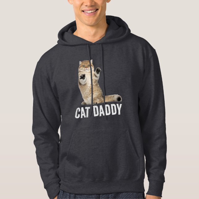CAT DADDY PAPPA FUNNY CAT HOODIE HOODIE MANAR (Framsida)