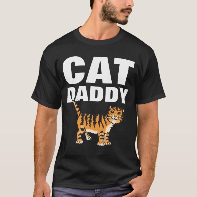 CAT DADDY Pappa T-shirts, funny Tee (Framsida)