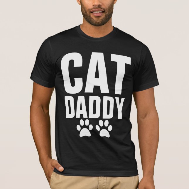 CAT DADDY (PAPPA) T-shirts in Black (Framsida)