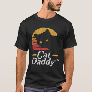 Cat Daddy Retro 70- och 80-talsstil Distressed Vin T Shirt