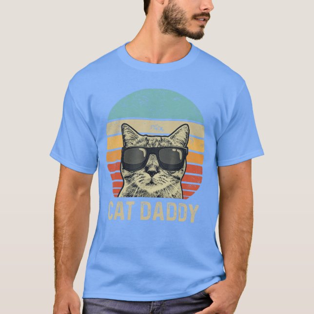 Cat Daddy Retro Katt Solglasögon Cool Cat Pappa Pr T Shirt (Framsida)