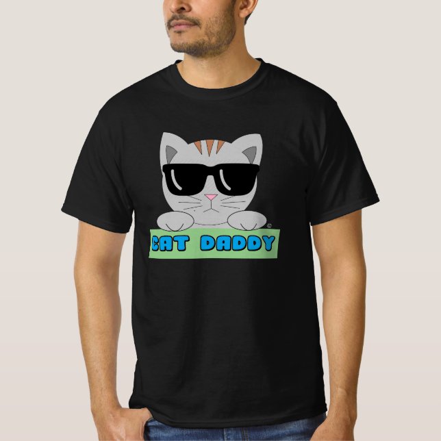 CAT DADDY Sunglass Katt T Shirt (Framsida)