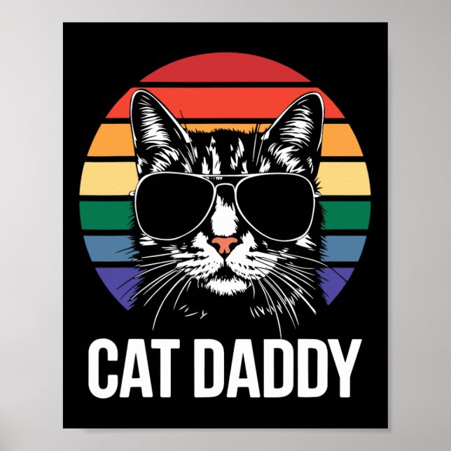 Cat Daddy Tröja Bästa Kattpappa Någonsin Män Fars  Poster (Framsidan)
