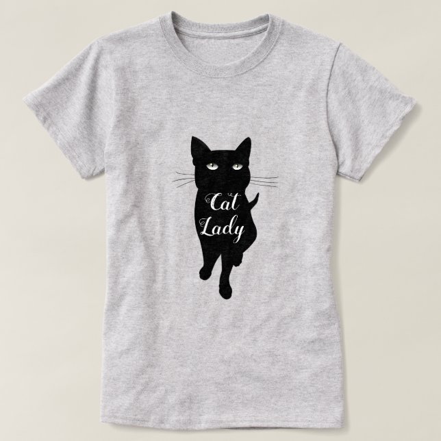 Cat Dam Black kattunge gothic cat T Shirt (Design framsida)