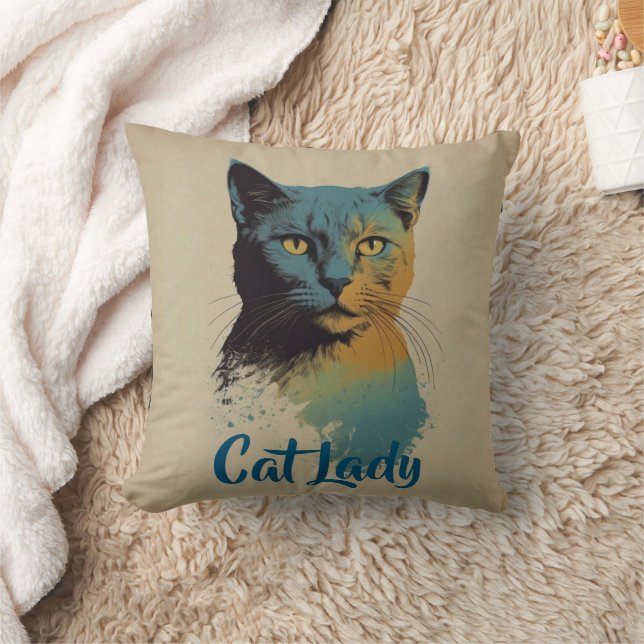 Cat Dam Dekorativ kudde (Filt)