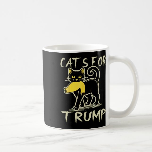 Cat Dam för Donald Trump 2024 Sarcastic Electio Kaffemugg (Höger)