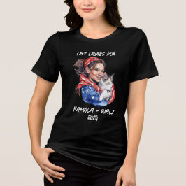 Cat Dam för Harris och Walz Politiskt humor T Shirt