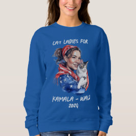 Cat Dam för Harris och Walz Politiskt humor T Shirt