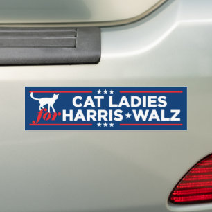 Cat Dam för Harris Walz 2024 Bildekal