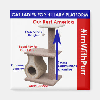 Cat Dam för Hillary Platform Magnet