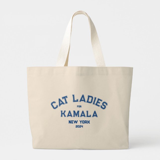 Cat Dam For Kamala 2024 Anpassningsbar State Jumbo Tygkasse (Baksida)