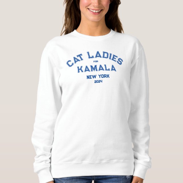 Cat Dam For Kamala 2024 Anpassningsbar State White T Shirt (Framsida)