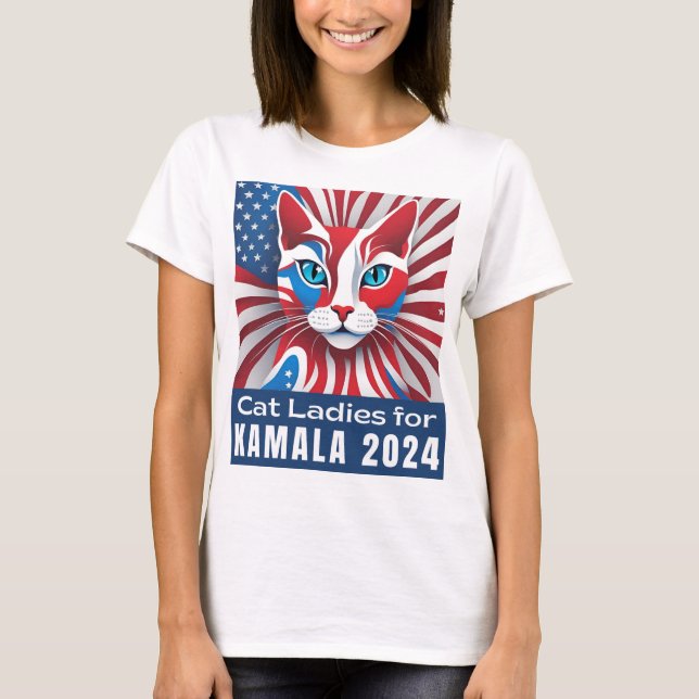 Cat Dam för Kamala 2024 Demokrat T Shirt (Framsida)
