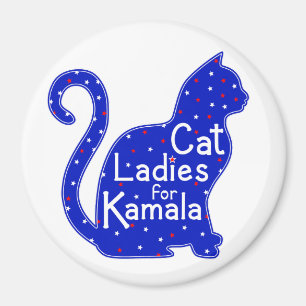 Cat Dam för Kamala 2024 Presidentval Magnet