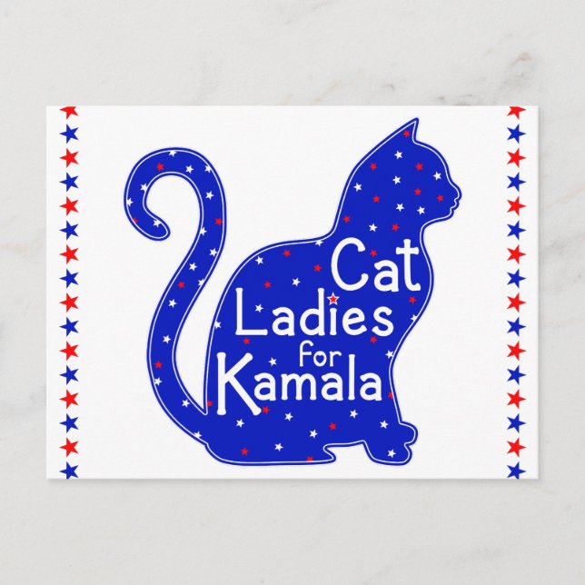 Cat Dam för Kamala 2024 Presidentval Vykort (Framsida)