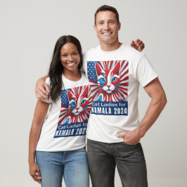 Cat Dam For Kamala 2024 Starburst T Shirt