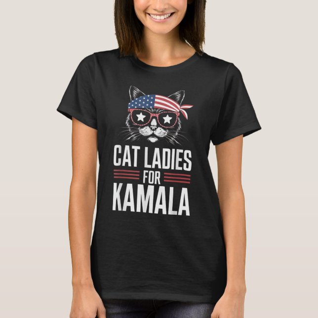 Cat Dam for Kamala Funny Cat 2024 Kamala-Harris T Shirt (Framsida)
