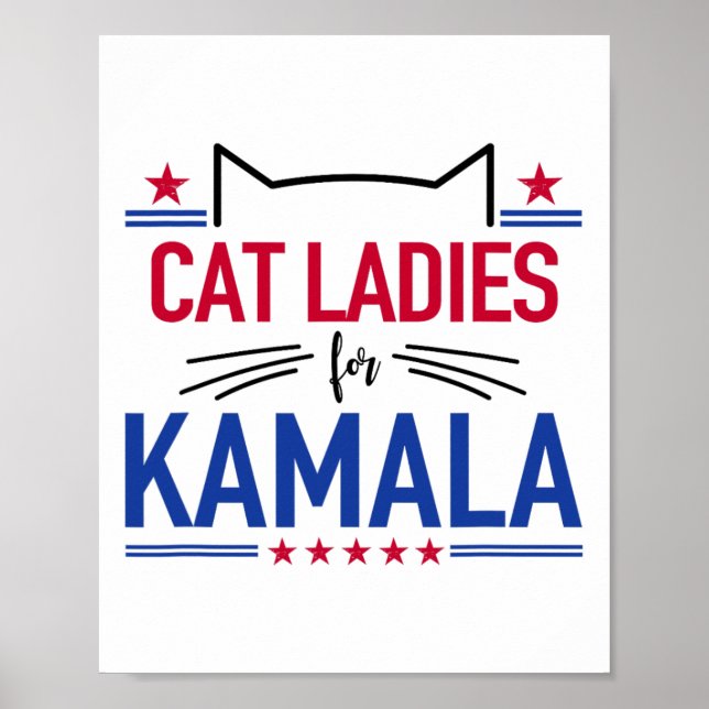 Cat Dam For Kamala Funny Cat 2024 President Kam Poster (Framsidan)