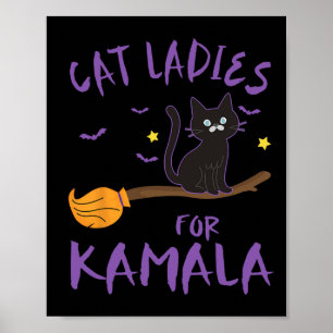 Cat Dam For Kamala Funny Cat 2024 President Kam Poster