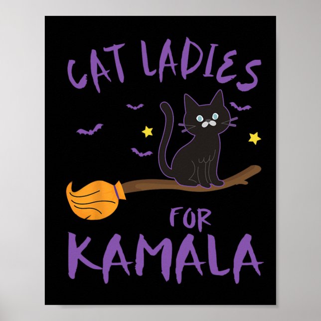 Cat Dam For Kamala Funny Cat 2024 President Kam Poster (Framsidan)