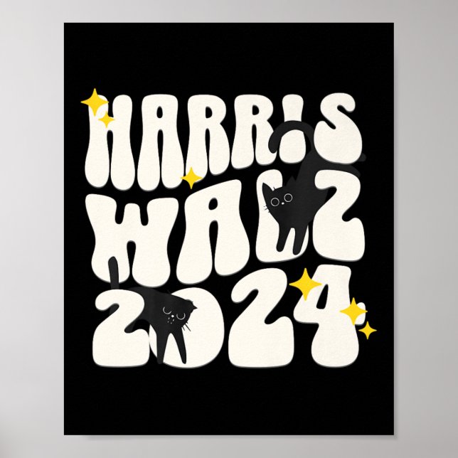 Cat Dam For Kamala Funny Cat 2024 President Kam Poster (Framsidan)