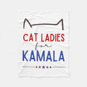 Cat Dam för Kamala Funny Cat Lover Fleecefilt